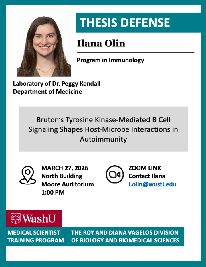 Ilana Olin's thesis defense is on March 27.