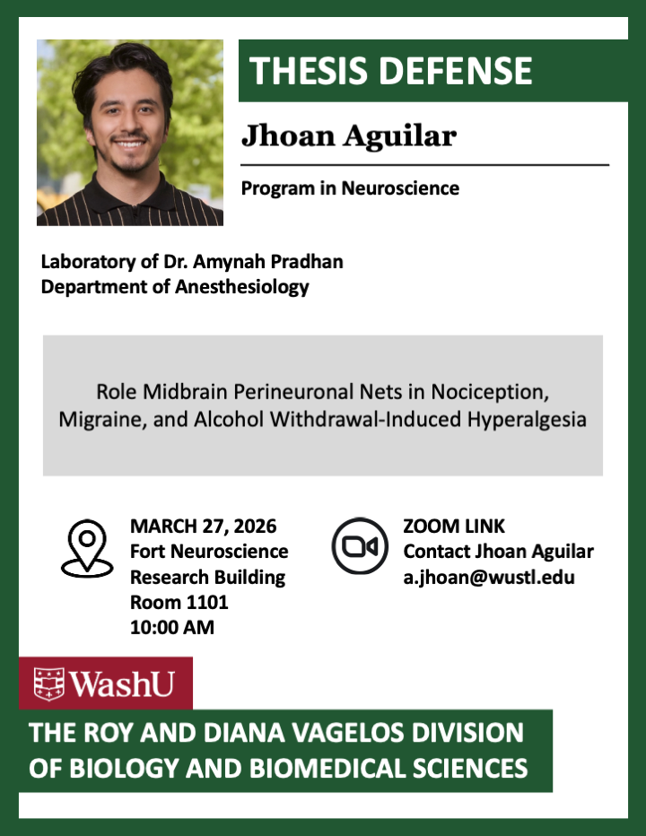 Jhoan Aguilar's thesis defense is on March 27,2026.